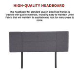 NNEDSZ Linen Fabric Queen Bed Headboard Bedhead - Grey