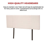 NNEDSZ Linen Fabric Queen Bed Headboard Bedhead - Beige