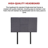 NNEDSZ Linen Fabric Single Bed Headboard Bedhead - Grey