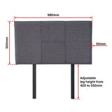 NNEDSZ Linen Fabric Single Bed Headboard Bedhead - Grey