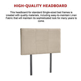NNEDSZ Linen Fabric Single Bed Headboard Bedhead - Beige