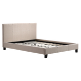 NNEDSZ Double Linen Fabric Bed Frame Beige