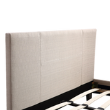 NNEDSZ Double Linen Fabric Bed Frame Beige