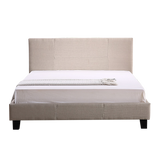 NNEDSZ Double Linen Fabric Bed Frame Beige