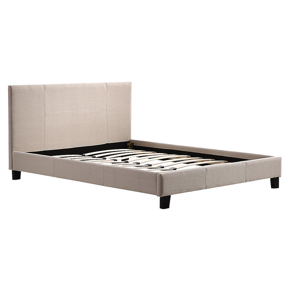 NNEDSZ Queen Linen Fabric Bed Frame Beige