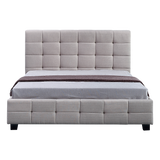 NNEDSZ Linen Fabric Double Deluxe Bed Frame Beige