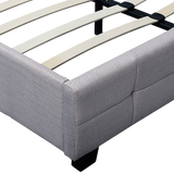 NNEDSZ Linen Fabric Queen Deluxe Bed Frame Beige