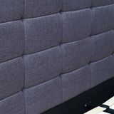 NNEDSZ Linen Fabric King Deluxe Bed Frame Grey