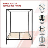 NNEDSZ 4 Four Poster Double Bed Frame