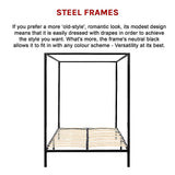 NNEDSZ 4 Four Poster Double Bed Frame