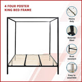 NNEDSZ 4 Four Poster King Bed Frame