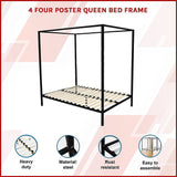 NNEDSZ 4 Four Poster Queen Bed Frame