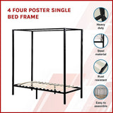NNEDSZ 4 Four Poster Single Bed Frame