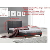 NNEDSZ King Single PU Leather Bed Frame Black