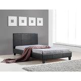 NNEDSZ King Single PU Leather Bed Frame Black