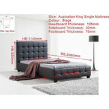 NNEDSZ King Single PU Leather Deluxe Bed Frame Black