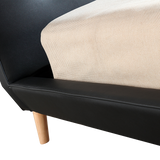 NNEDSZ Double PU Leather Deluxe Bed Frame Black