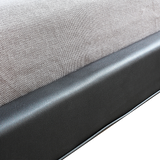 NNEDSZ Double PU Leather Deluxe Bed Frame Black