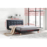 NNEDSZ Double PU Leather Deluxe Bed Frame Black