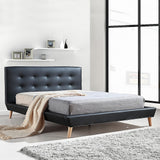 NNEDSZ Queen PU Leather Deluxe Bed Frame Black