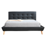 NNEDSZ Queen PU Leather Deluxe Bed Frame Black