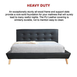NNEDSZ Queen PU Leather Deluxe Bed Frame Black