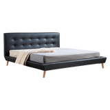 NNEDSZ King PU Leather Deluxe Bed Frame Black
