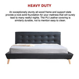 NNEDSZ King PU Leather Deluxe Bed Frame Black