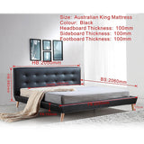 NNEDSZ King PU Leather Deluxe Bed Frame Black