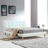 NNEDSZ Queen PU Leather Deluxe Bed Frame White