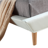 NNEDSZ Queen PU Leather Deluxe Bed Frame White