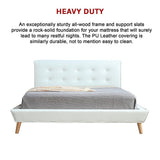 NNEDSZ Queen PU Leather Deluxe Bed Frame White
