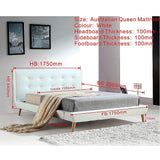 NNEDSZ Queen PU Leather Deluxe Bed Frame White