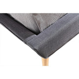 NNEDSZ King Linen Fabric Deluxe Bed Frame Grey