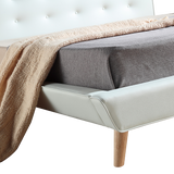 NNEDSZ King PU Leather Deluxe Bed Frame White