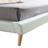 NNEDSZ King PU Leather Deluxe Bed Frame White