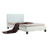 NNEDSZ King Single PU Leather Bed Frame White