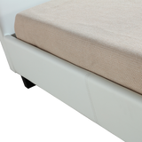 NNEDSZ King Single PU Leather Bed Frame White
