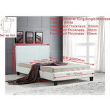 NNEDSZ King Single PU Leather Bed Frame White
