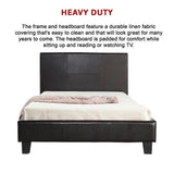 NNEDSZ King Single PU Leather Bed Frame Brown