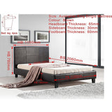 NNEDSZ King Single PU Leather Bed Frame Brown