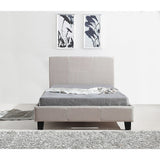 NNEDSZ King Single Linen Fabric Bed Frame Beige