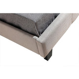 NNEDSZ King Single Linen Fabric Bed Frame Beige