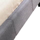 NNEDSZ King Single Linen Fabric Bed Frame Grey