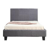 NNEDSZ King Single Linen Fabric Bed Frame Grey