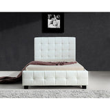 NNEDSZ King Single PU Leather Deluxe Bed Frame White