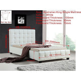 NNEDSZ King Single PU Leather Deluxe Bed Frame White