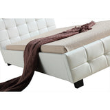 NNEDSZ King Single PU Leather Deluxe Bed Frame White