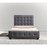 NNEDSZ King Single Linen Fabric Deluxe Bed Frame Grey