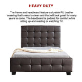 NNEDSZ King Single PU Leather Deluxe Bed Frame Brown